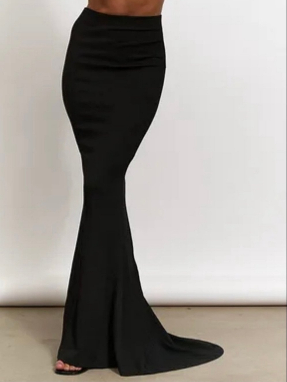Hannah Schonberg + NA-KD Maxi Jersey Skirt In Black Hi Low Size XL - Picture 2 of 9